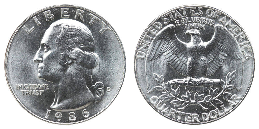 1986-D Washington quarter
