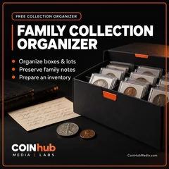 Family Collection Organizer - CoinHub Labs promotional graphic