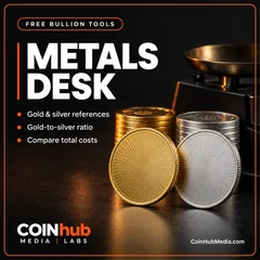 Metals Desk - CoinHub Labs promotional graphic