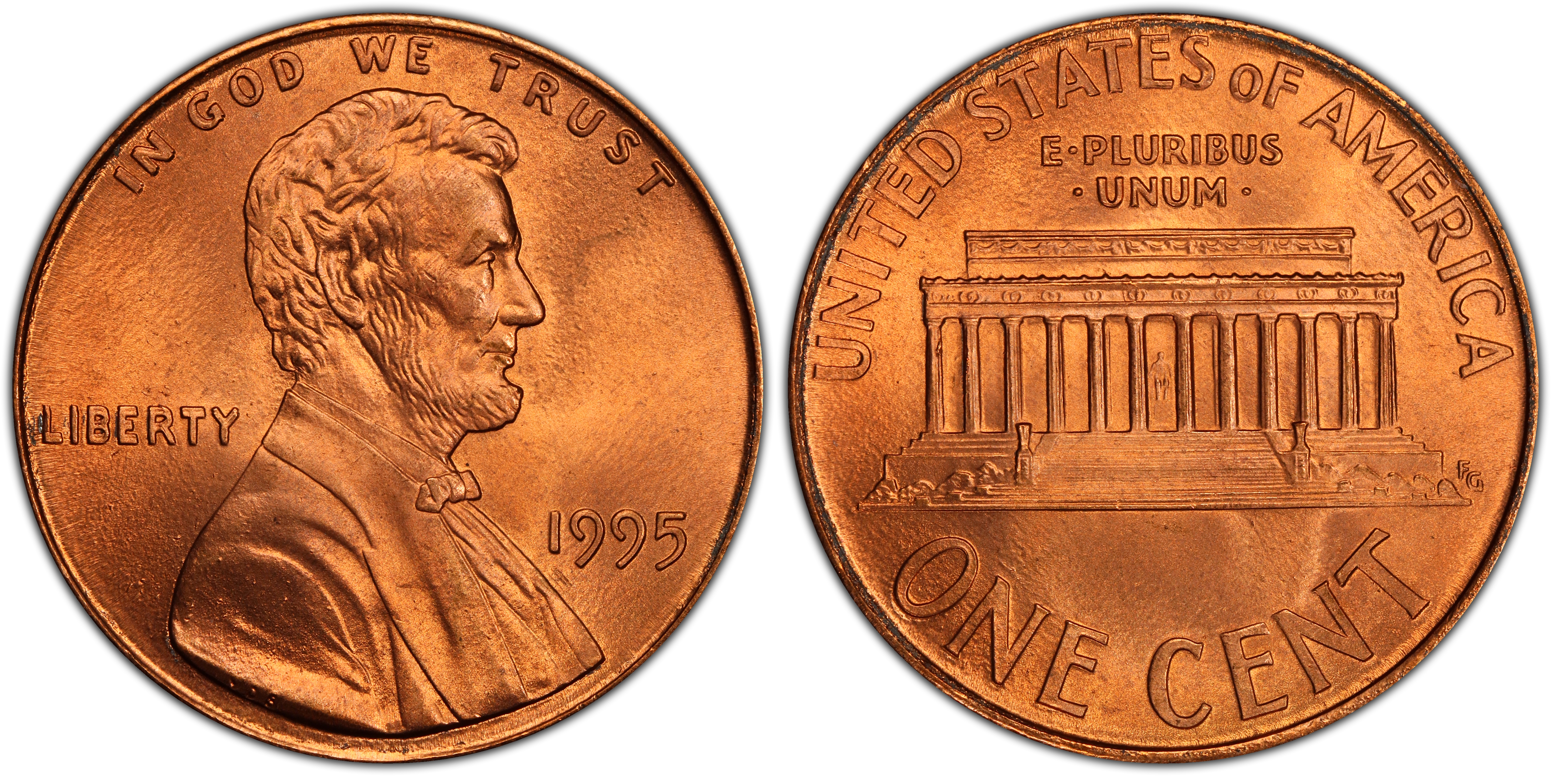 1995 doubled die penny FS-101 obverse and reverse