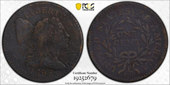 1795 Liberty Cap cent, Reeded Edge (S-79), PCGS G04BN specimen, obverse and reverse