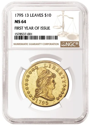 NGC photograph of 1795 Capped Bust Eagle, Thirteen Leaves