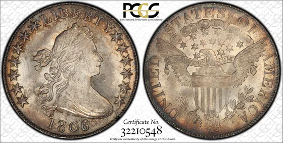 1806/5 Large Stars Draped Bust Half Dollar