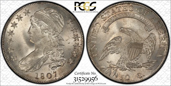 1807 Large Stars Capped Bust Half Dollar