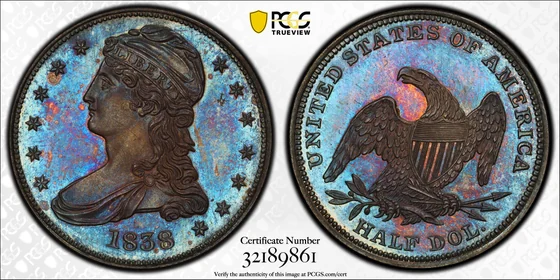 1838 Capped Bust Half Dollar, Proof