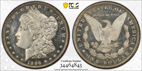 PCGS TrueView photograph of 1896-O Morgan Dollar