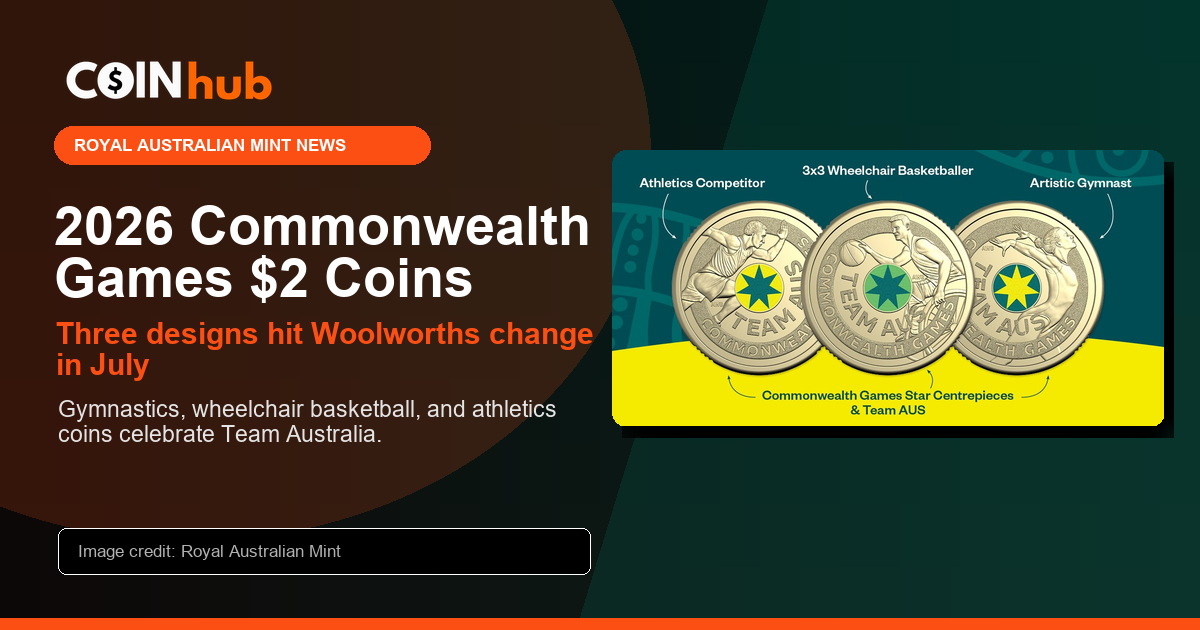 2026 Commonwealth Games Team Australia $2 coins released through Woolworths
