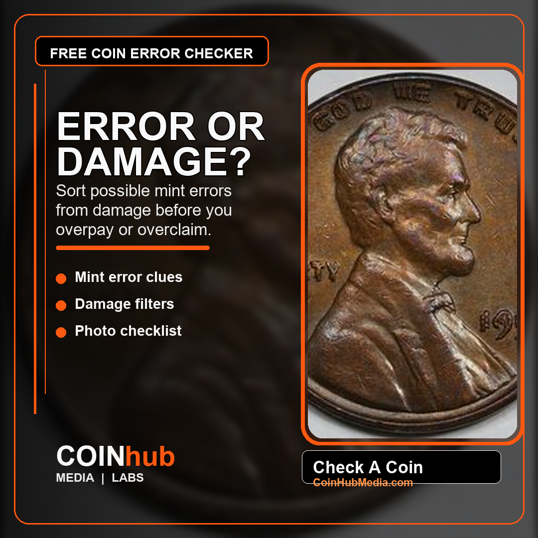 Closeup coin image used for mint error and doubled die research